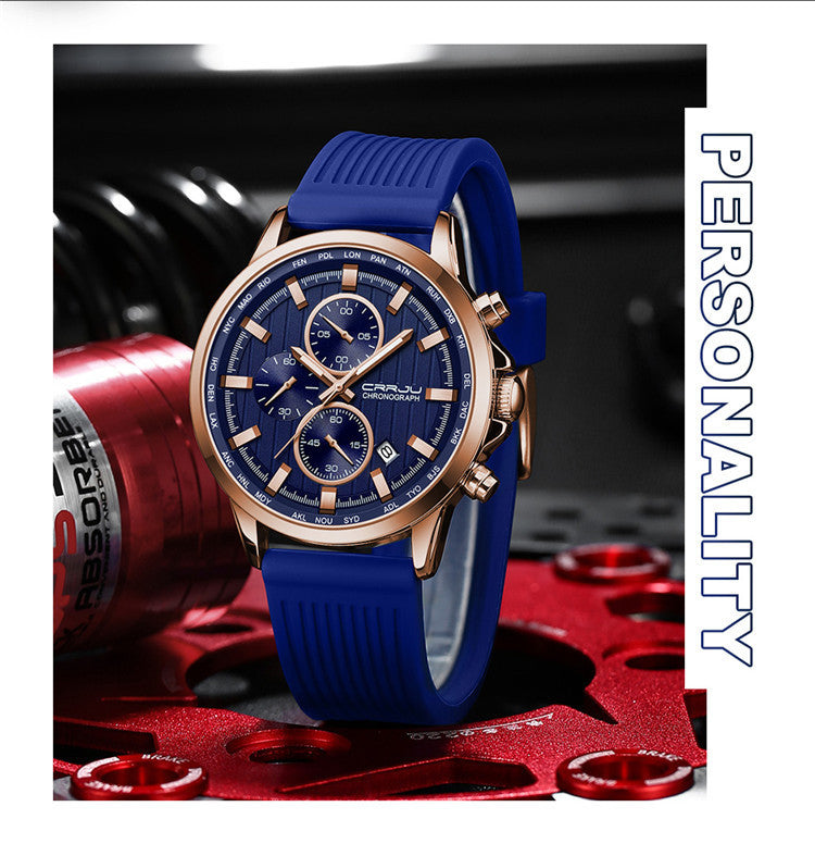 Silicone Strap Six-pin Steel Business Watch