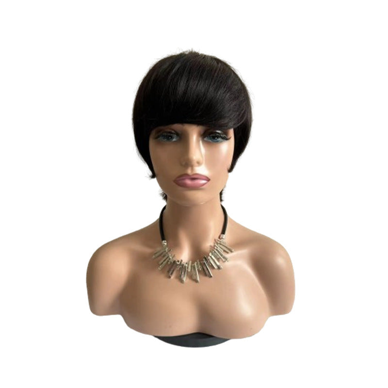 Short Straight Wig Real Human Hair