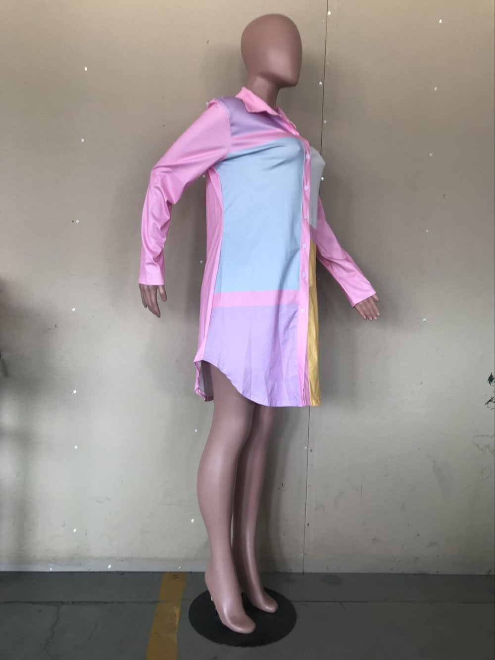 Mid-length Color Printed Shirt Dress