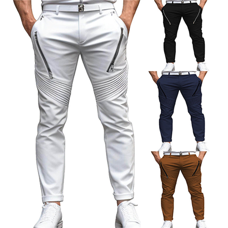 Pleated Slim Pencil Skinny Pants
