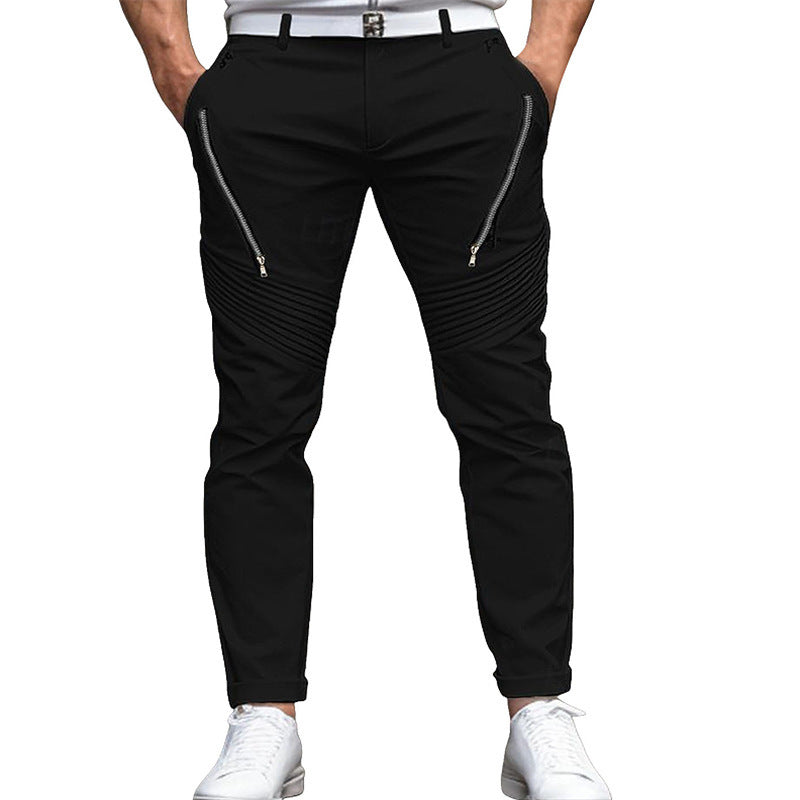 Pleated Slim Pencil Skinny Pants