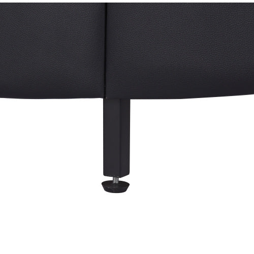 Queen Size Upholstered Faux Leather Platform Bed With LED Lights