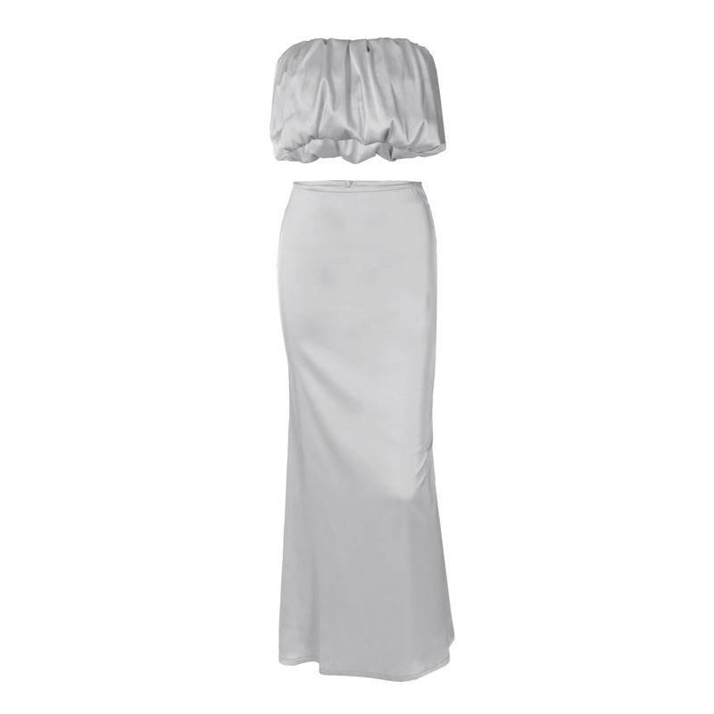 Horizontal Bra Top Skirt Suit