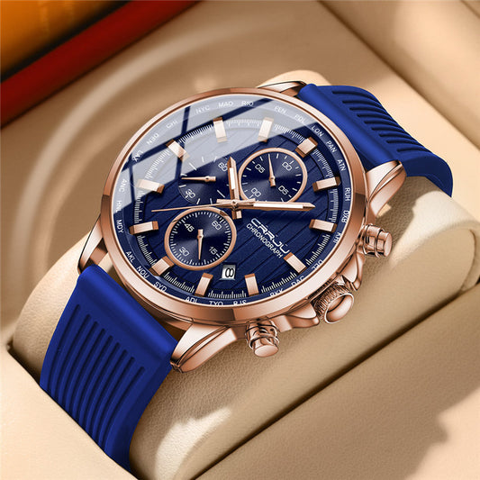 Silicone Strap Six-pin Steel Business Watch