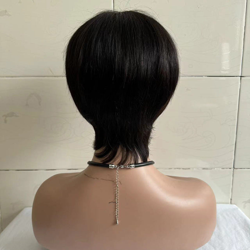 Short Straight Wig Real Human Hair