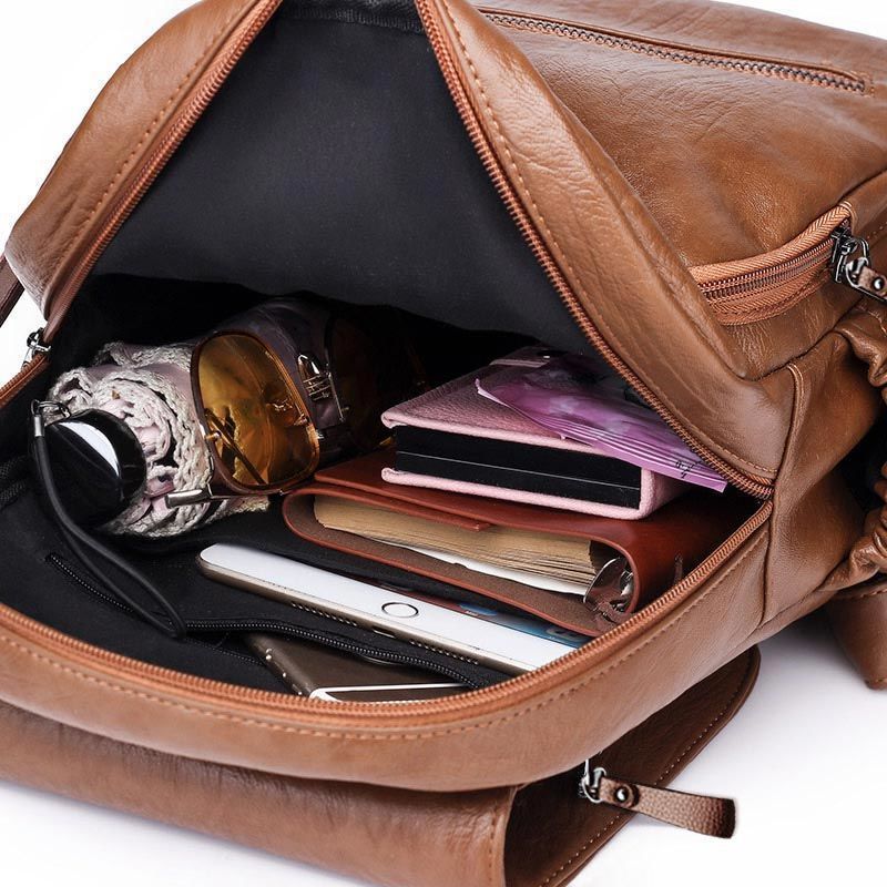 Pu Soft Leather Casual Backpack