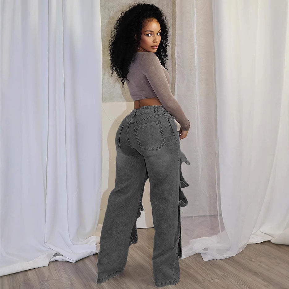 Button High Waist Jeans