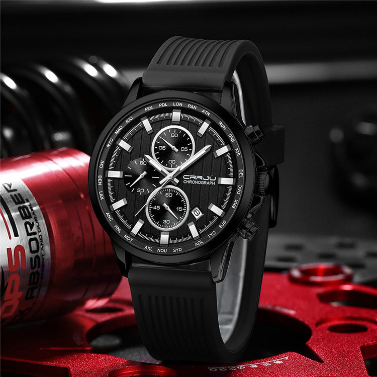 Silicone Strap Six-pin Steel Business Watch