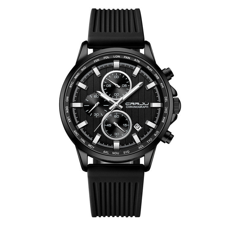 Silicone Strap Six-pin Steel Business Watch
