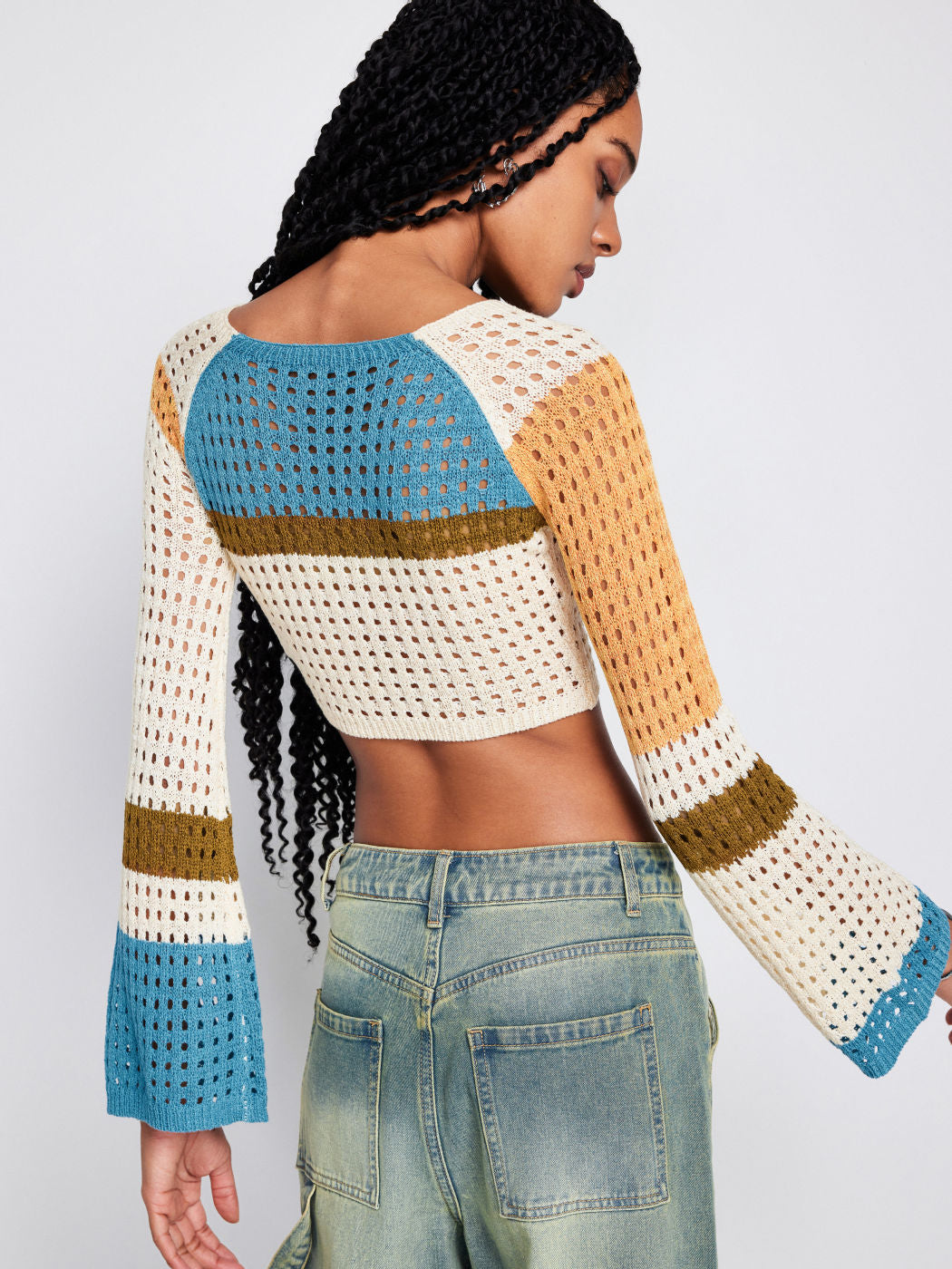 Hollow Short Waist Knit Sweater