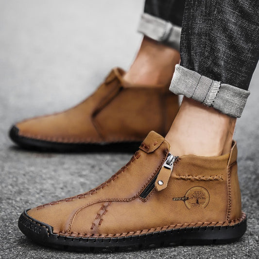 High-top Handmade Leather Boots