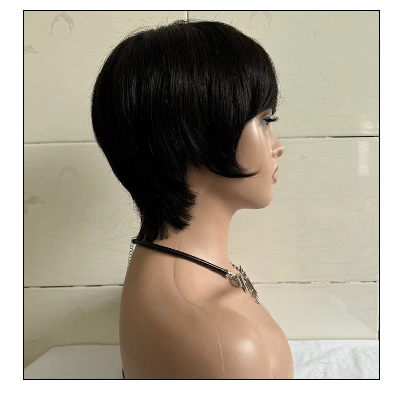 Short Straight Wig Real Human Hair