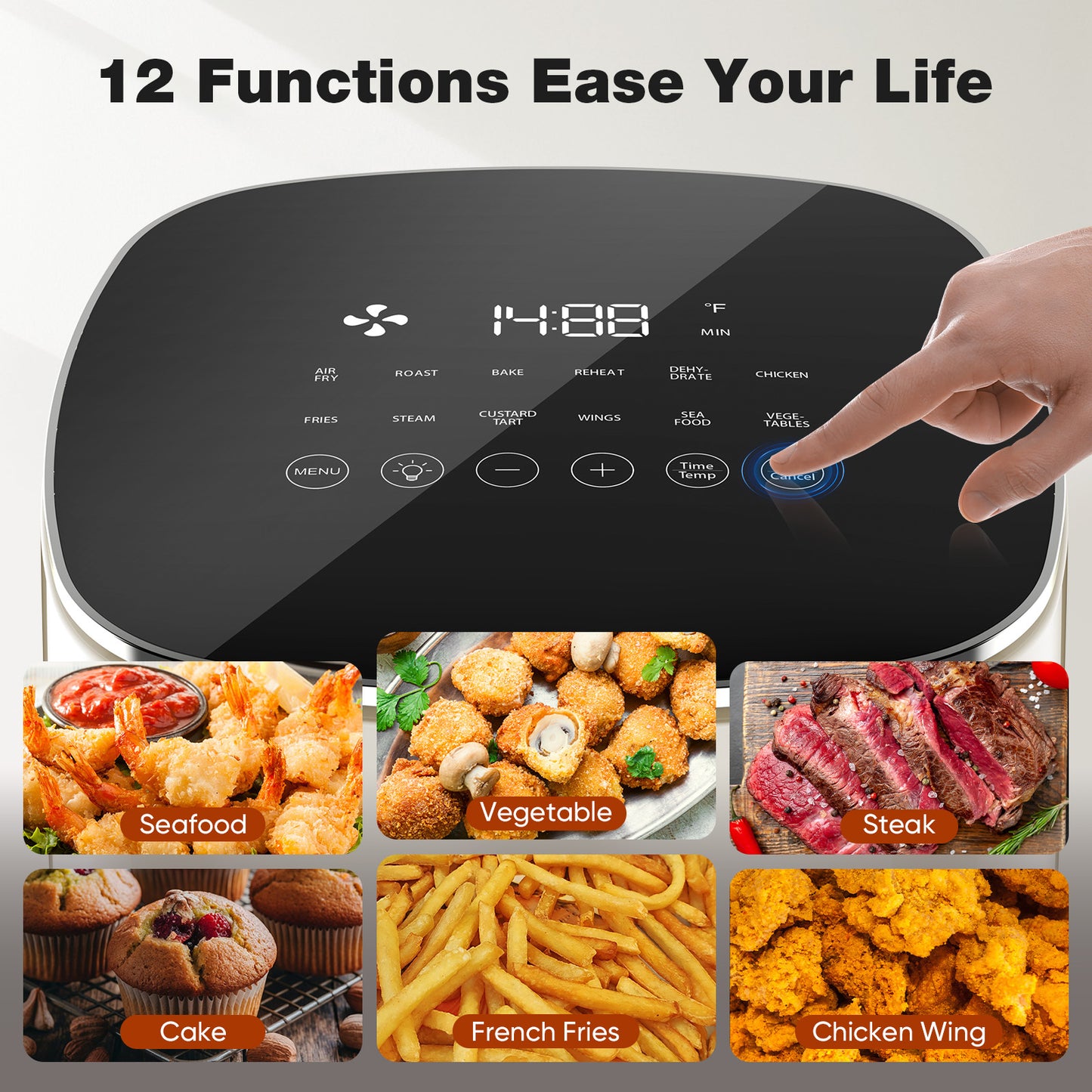 6 Quart 12-in-1 Air Fryer With Window