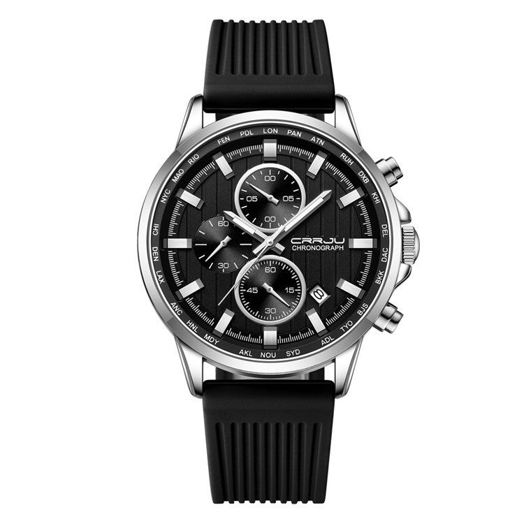 Silicone Strap Six-pin Steel Business Watch