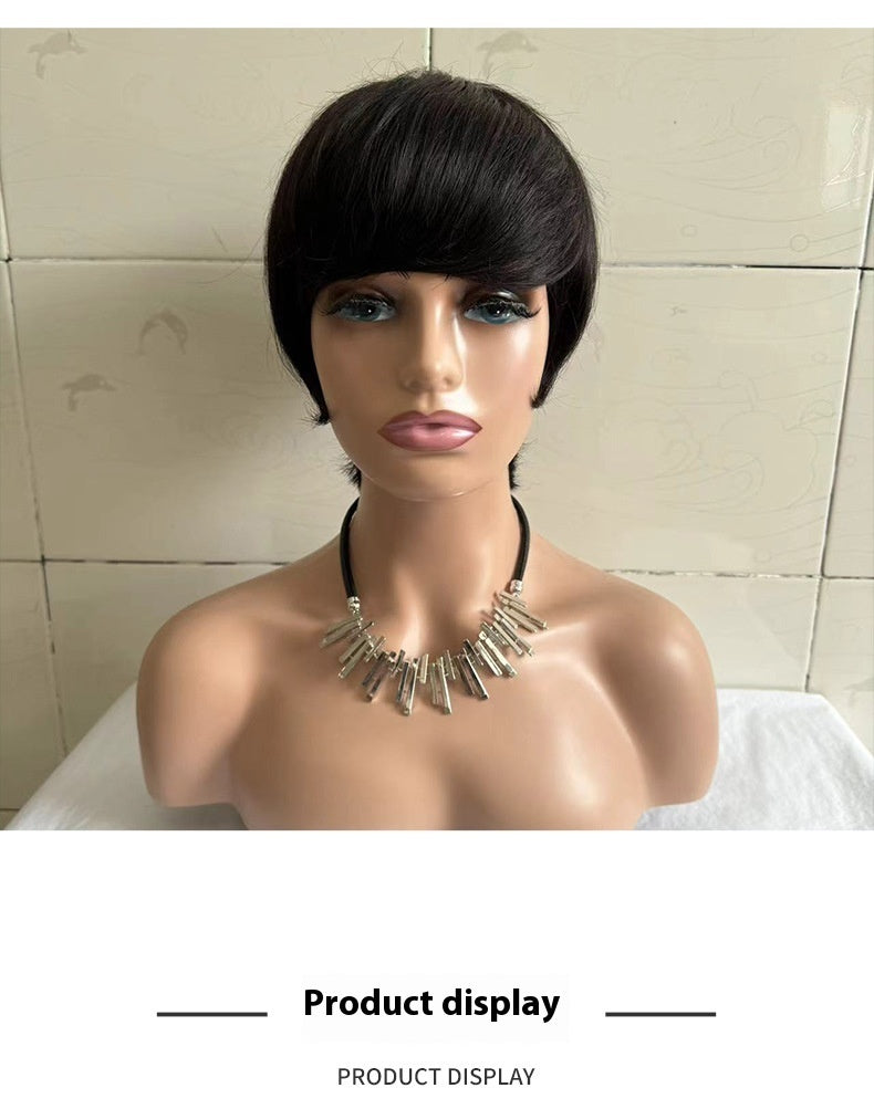 Short Straight Wig Real Human Hair