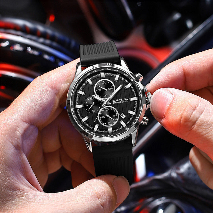 Silicone Strap Six-pin Steel Business Watch