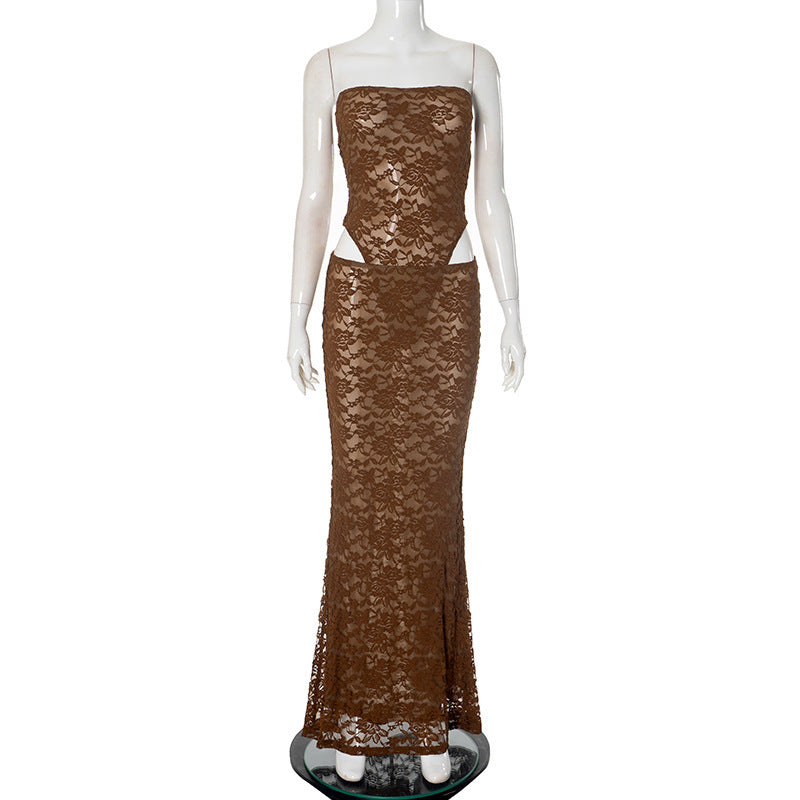 Lace Stitching Tube Two-piece