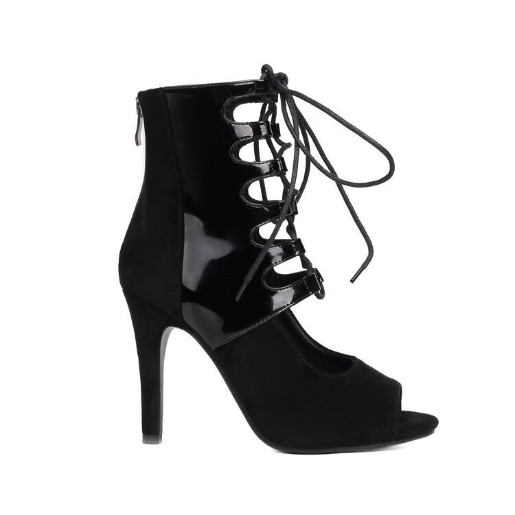 High Heel Mixed Sandal Boots