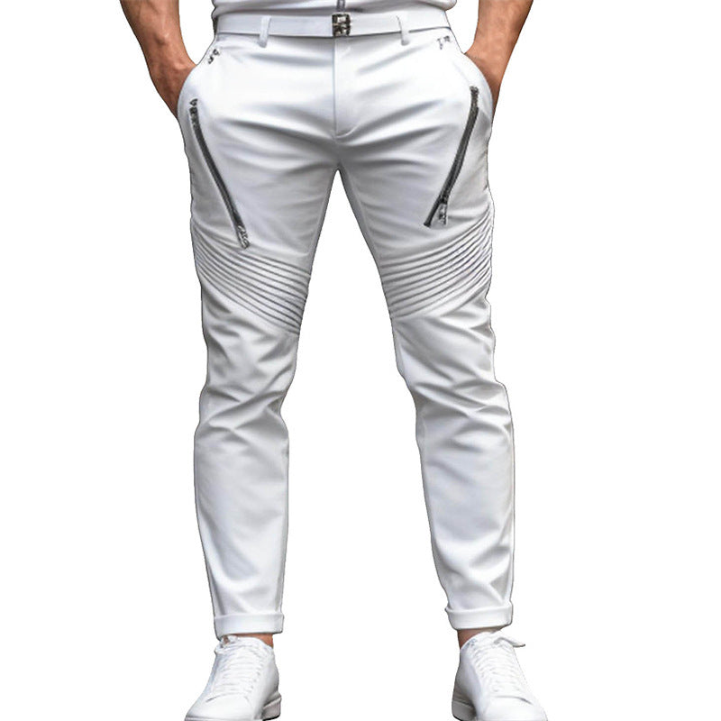 Pleated Slim Pencil Skinny Pants