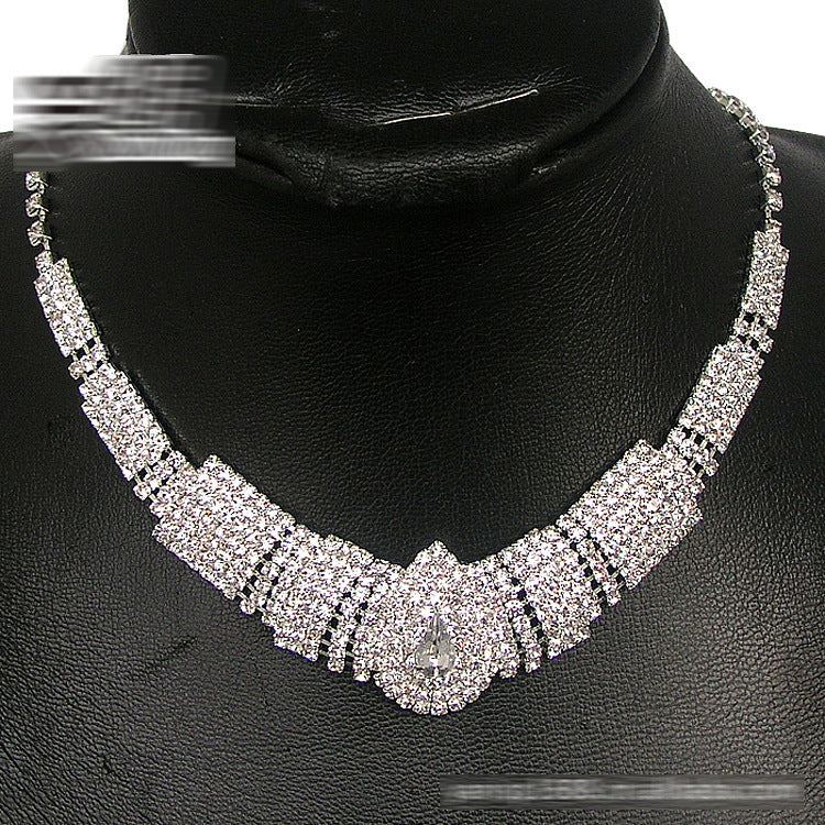 Water Diamond Drop Earrings Necklace Set