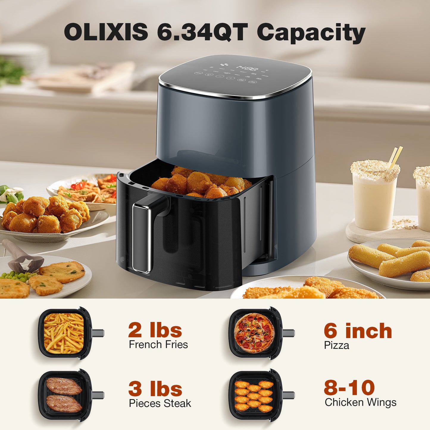 6 Quart 12-in-1 Air Fryer With Window