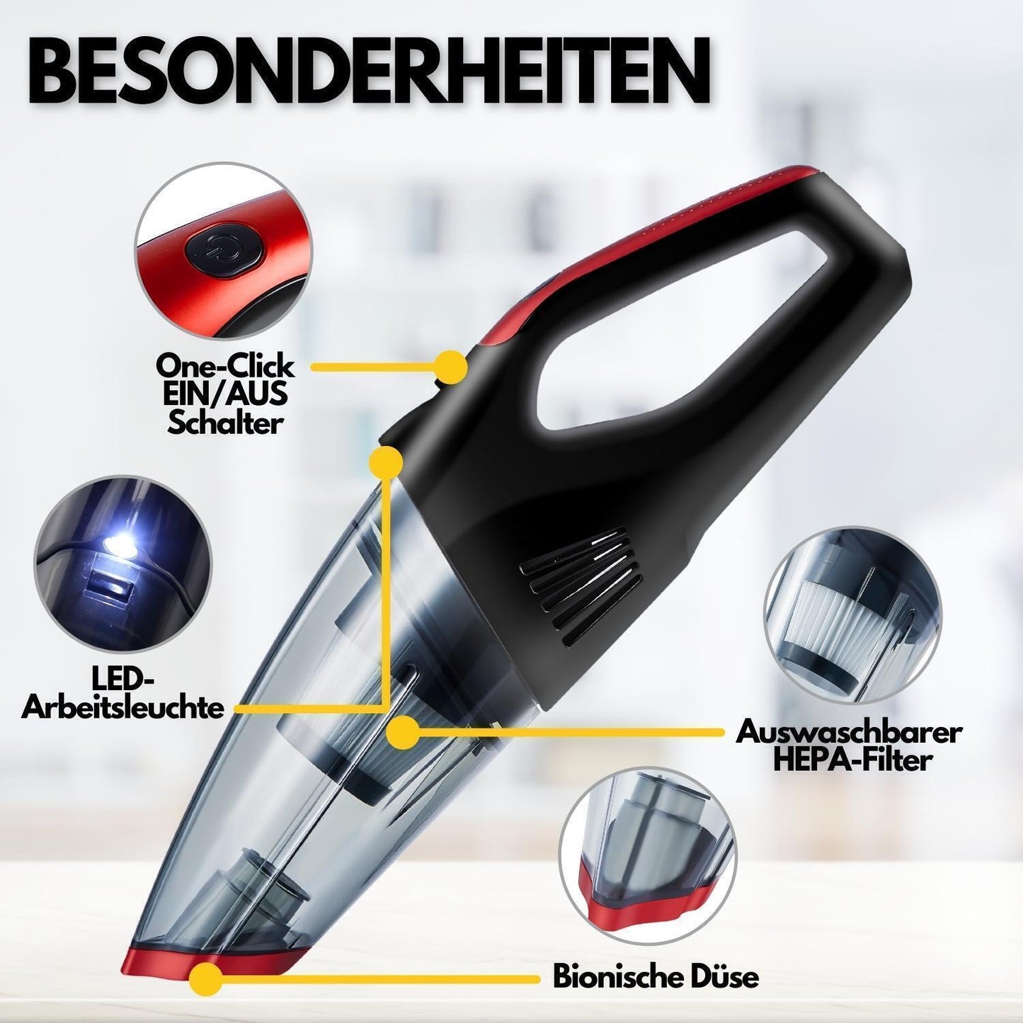 Bagless Wireless Charging Handheld Vacuum Cleaner