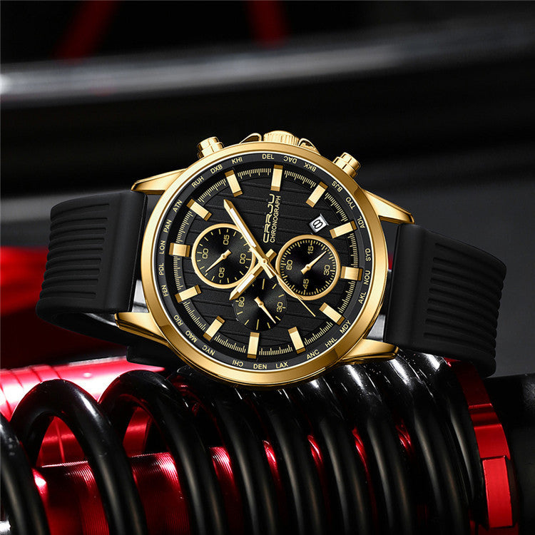 Silicone Strap Six-pin Steel Business Watch